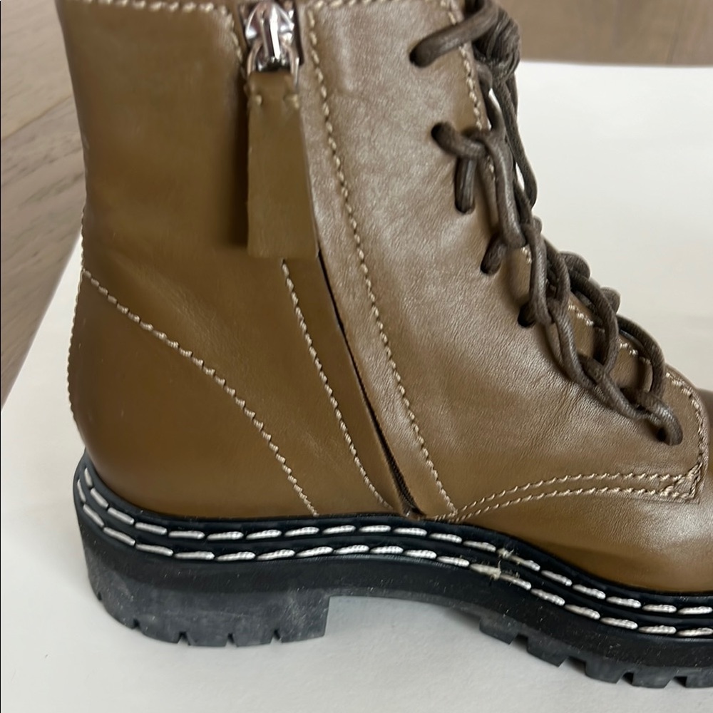Proenza Schouler Brown Green Combat Boots with Chunky Sole size 9/39 - Picture 5 of 11